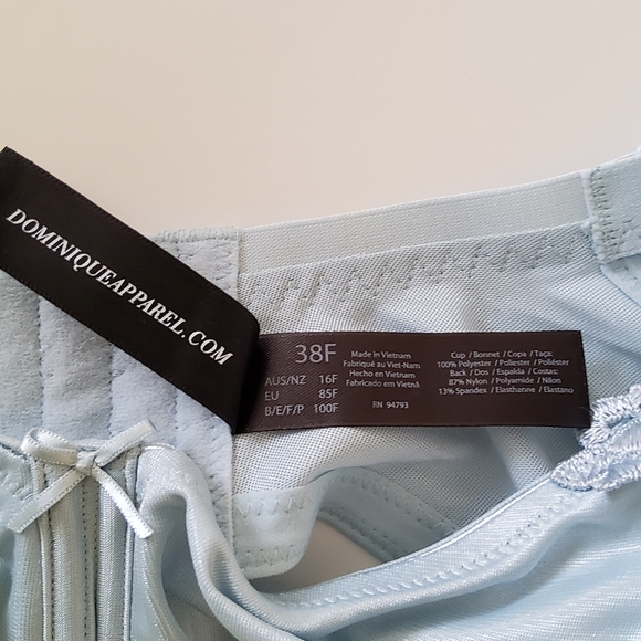 Dominique Underwire Unpadded Full Coverage Bra Size 38F Blue New - Picture 8 of 10
